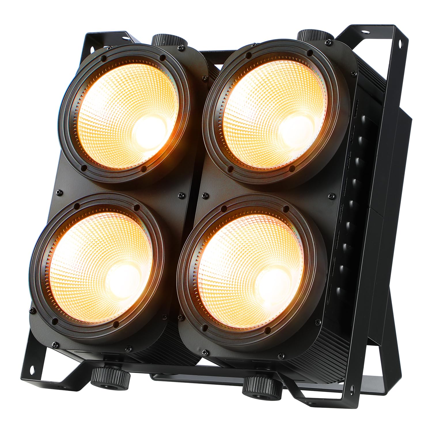 BETOPPER COB PAR LED 4x100W Luci da Palco, Blinder COB Ambra + Bianco Freddo Aggiornato, Alto CRI/RA (>95), Spotlight DMX512, Luci a 4 Occhi per Matrimoni, Feste, Fotostudio e Teatro | Luce di Scena DMX ad Alto CRI/RA (>95),Gioco di Luce Matrice 4 Occhi p