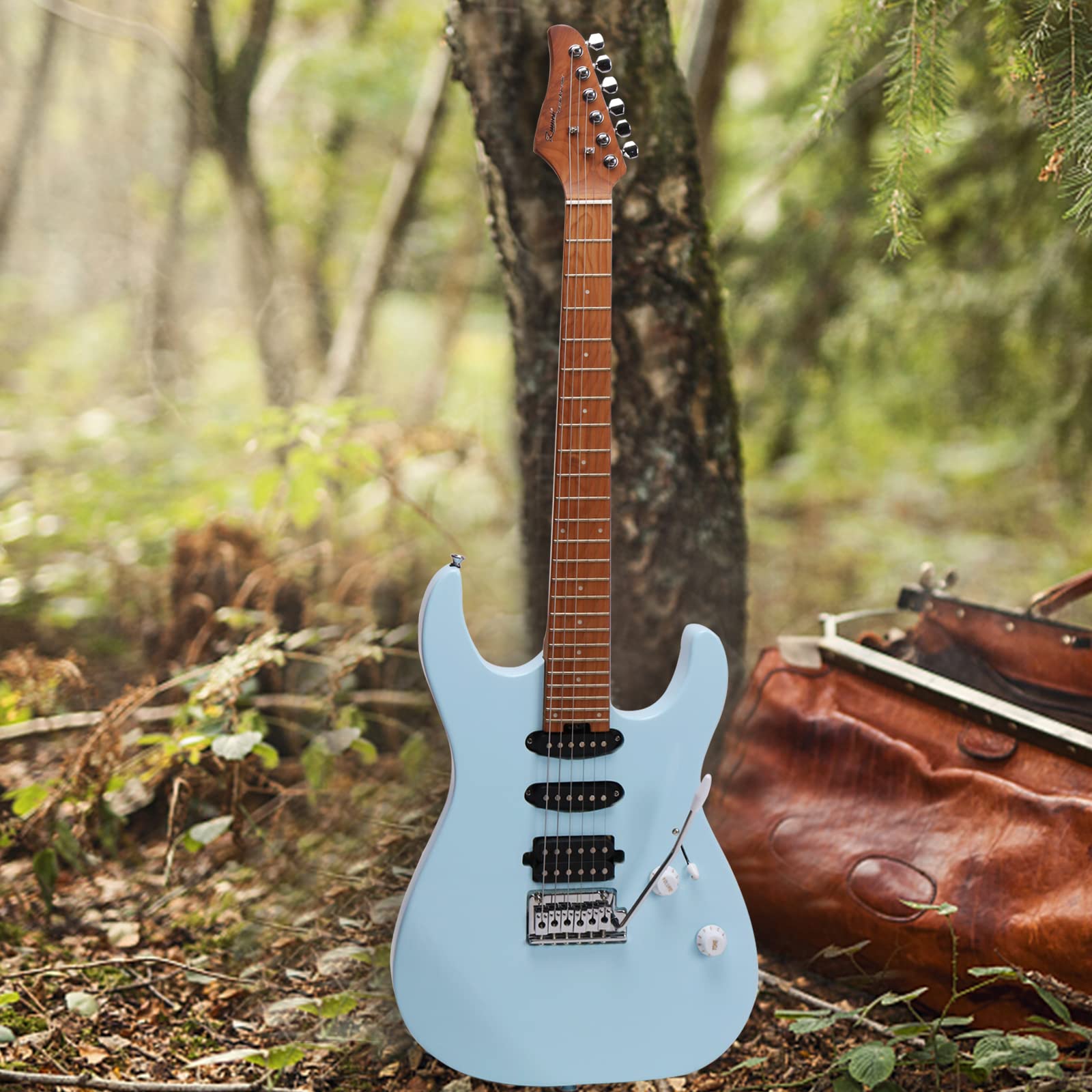 ZUWEI Electric Guitar Reverse Headstock SolidBody Electric Guitar with