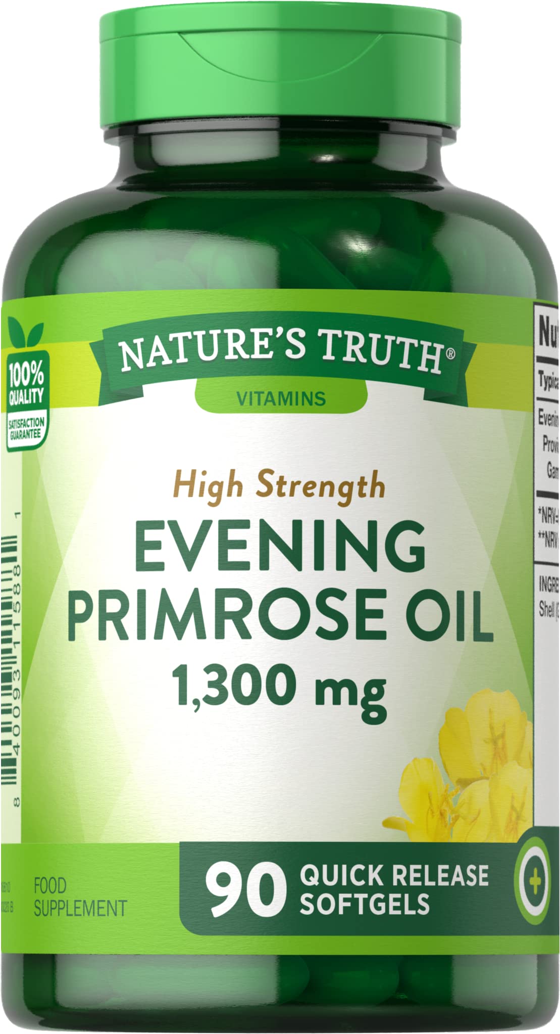 Buy Evening Primrose Oil (EPO) 1,300mg 90 Softgels s Rich Source of Omega6, Linoleic (LA