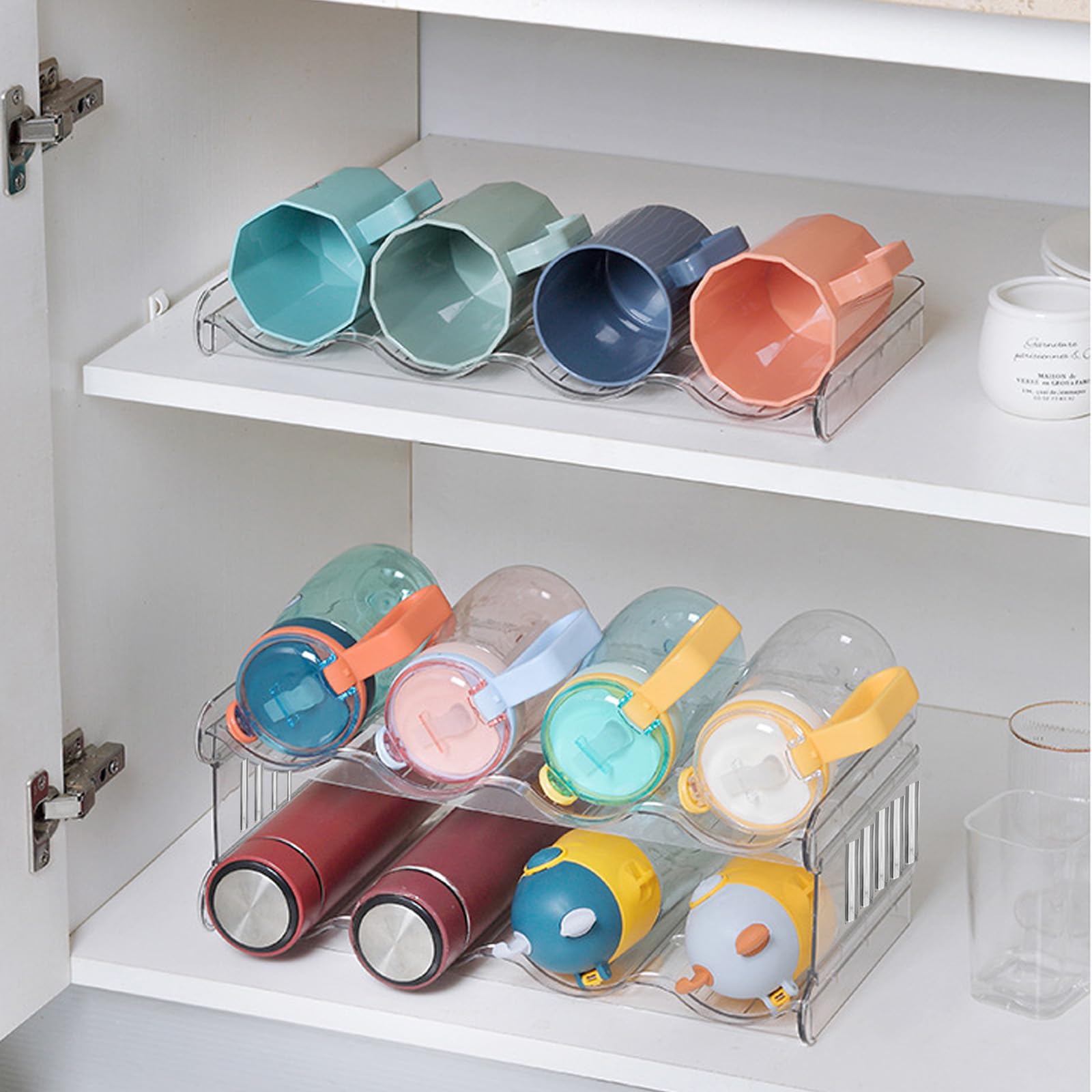 Portabottiglie Plastica Impilabile Per 8 Bottiglie - Organizzatore Per Frigorifero, Cucina O Dispensa - Foto 6