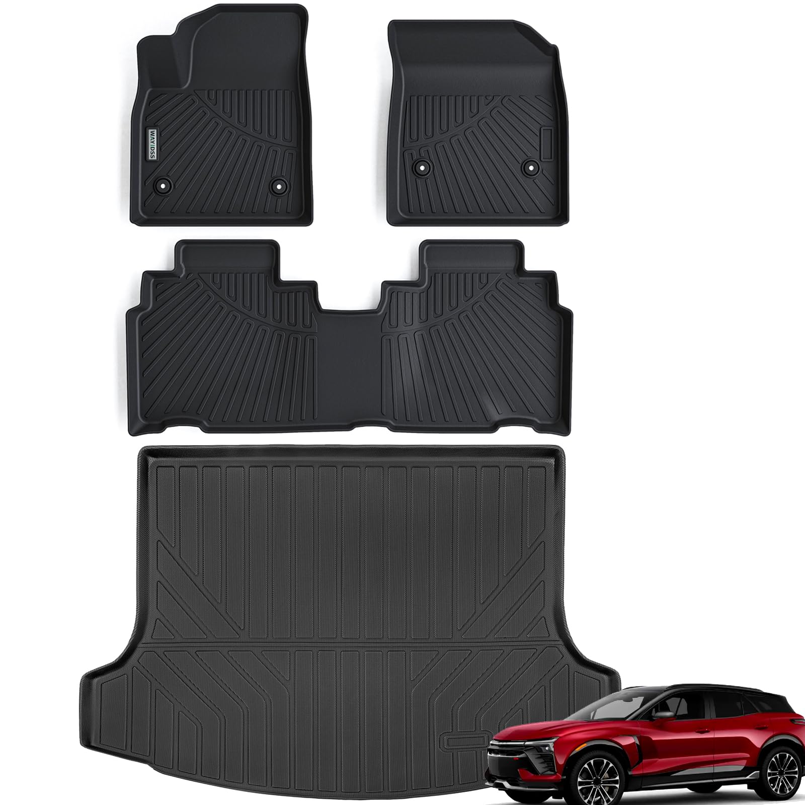 Floor Mats & Cargo Liners for 2024 Honda Prologue,TPE All Weather Protection 1st & 2nd Row Car Floor Liners with Trunk Mat Accessories for Honda Prologue-Black