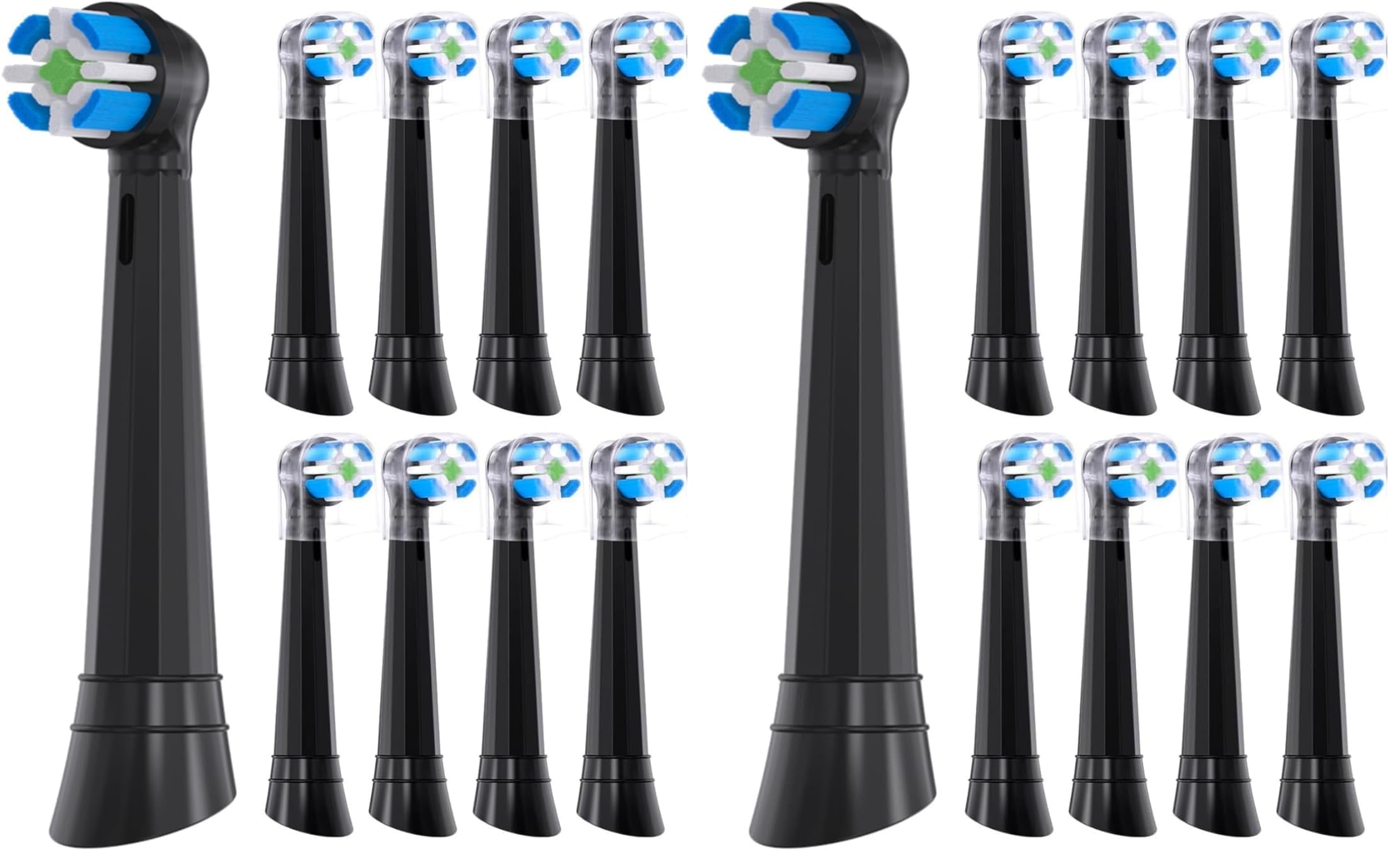 8 Testine per Oral b iO 3/4/5/6/7/8/9/10 - Testine Spazzolino Elettrico compatibili di Ricambio | Complete di copritestine (Confezione da 2)