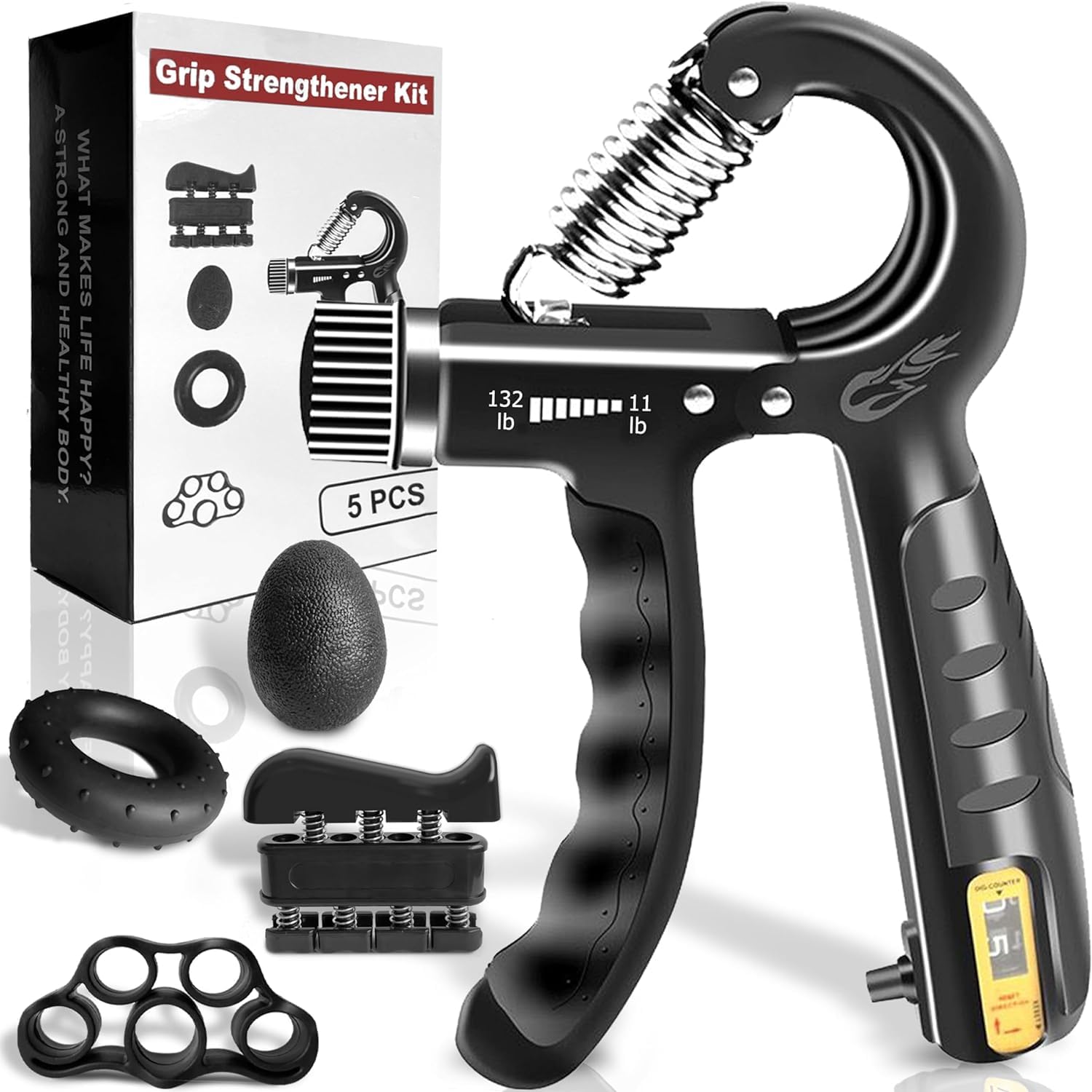 ZSIGNS Hand Grip Strengthener Workout Kit (5 Pack) Forearm Grip Adjustable Resistance Hand Gripper, Finger Exerciser, Grip Ring & Stress Relief Grip Ball (B0D331G9ML) Amazon Price History, Amazon Price Tracker