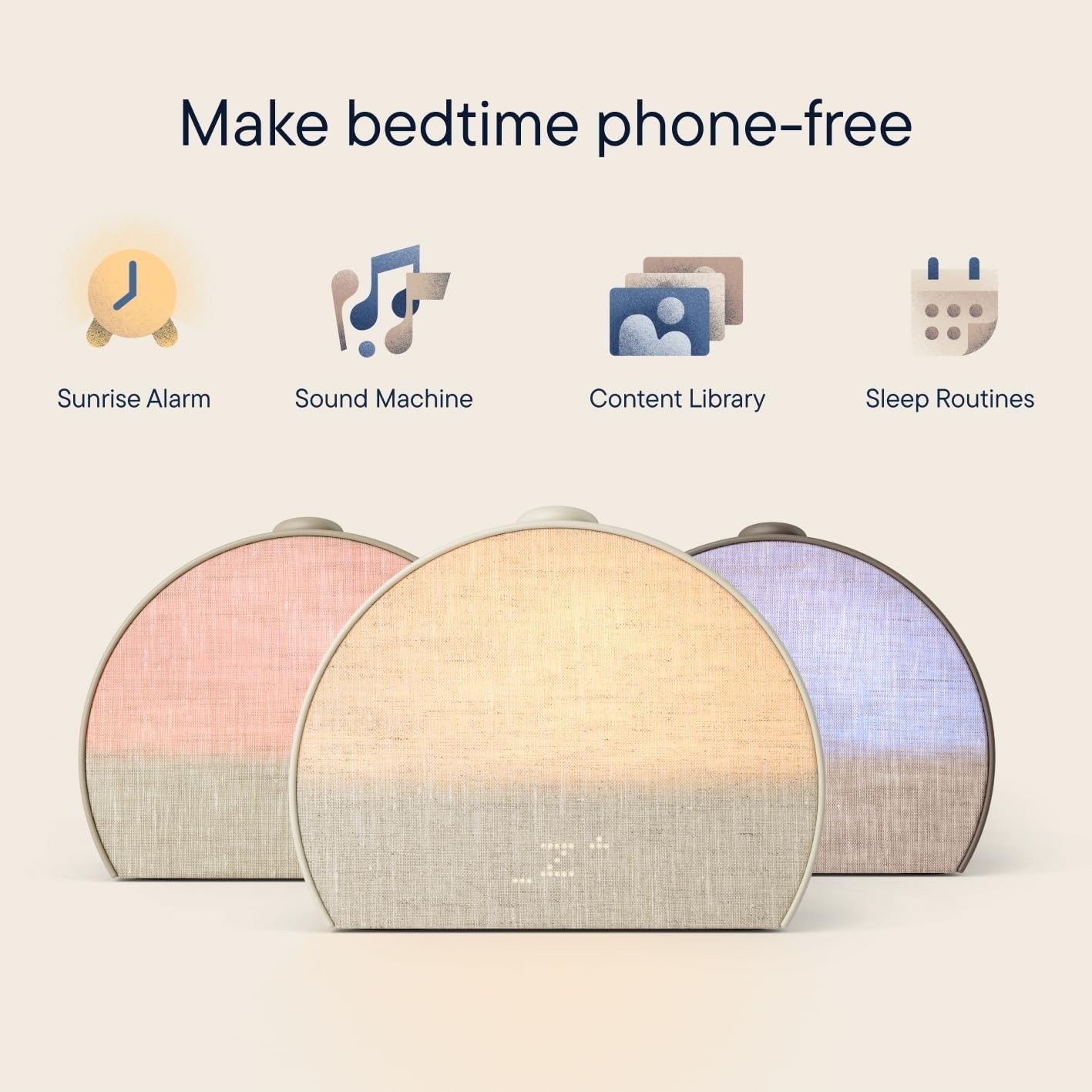 Hatch Restore 3 Sunrise Alarm Clock & Sound Machine Smart Light Cocoa | White noise machine & sunrise alarm light 80 sleep sounds screen-free bedtime routine with meditations via Hatch Sleep  product thumbnail 3