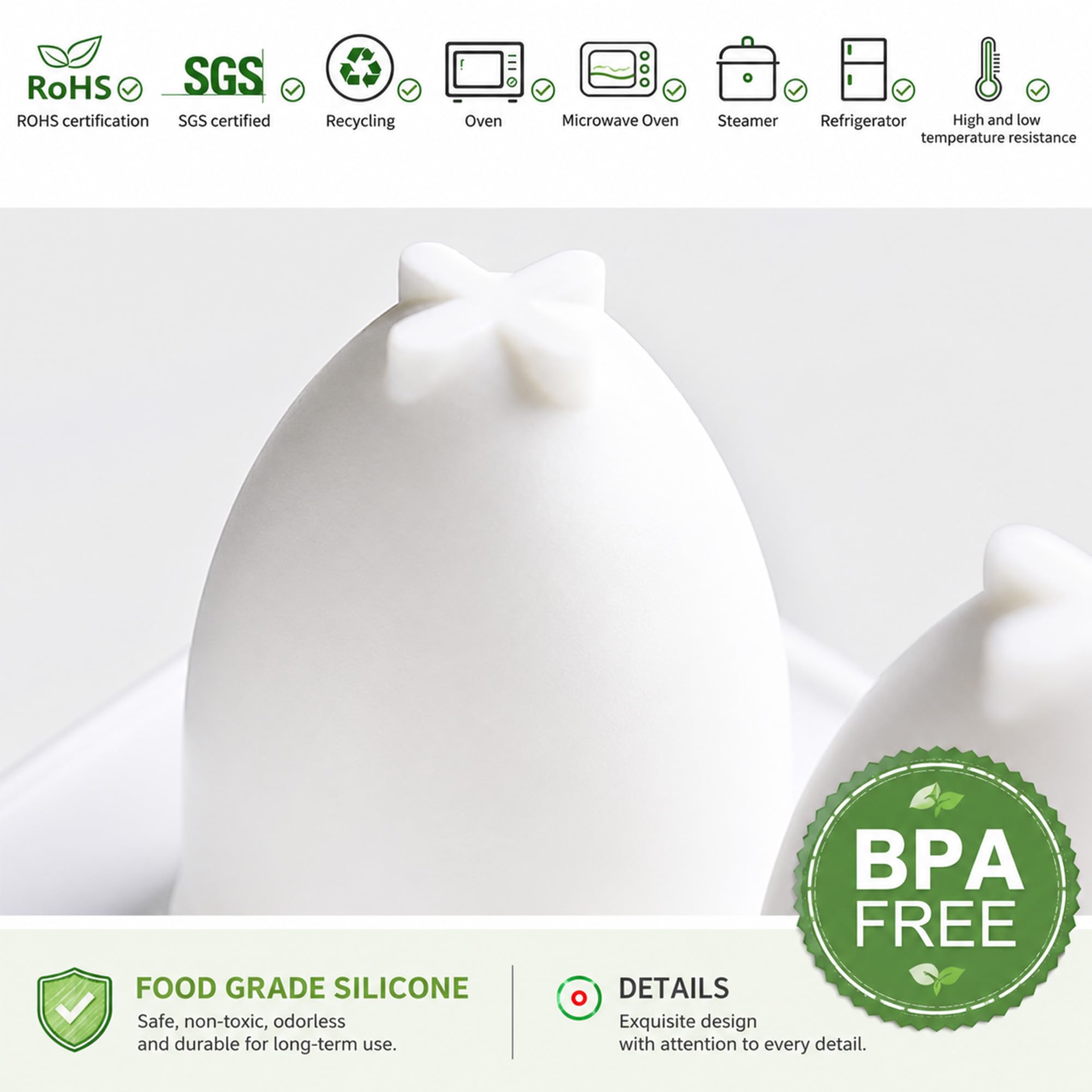OCPO KITCHEN Silikonform Ei Kerzen, Ostereier-Silikonform zum Backen von Schokolade, Ostereiern, Mousse, Kuchen, Gelee, Käsekuchen, Eis, Dessert, Kuchendekorationsform (8 Mulden)