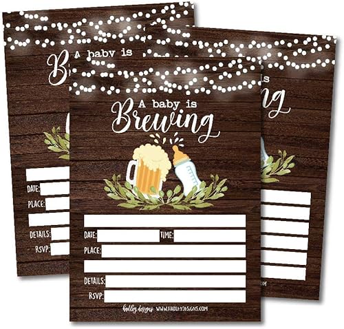 Hadley Designs 25 invitaciones para baby shower, invitación Coed Sprinkle para niño o niña, revelación de género neutro, linda tarjeta impresa de