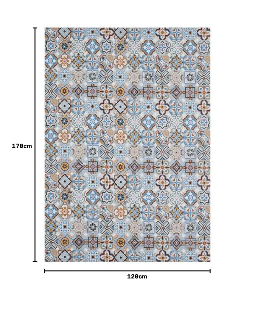 andiamo Teppich Läufer Marrakesch mit ruschhemmender Rückseite - Küchenteppich Küchenläufer Flur Läufer Teppichläufer 120 x 170 cm Blau-grau