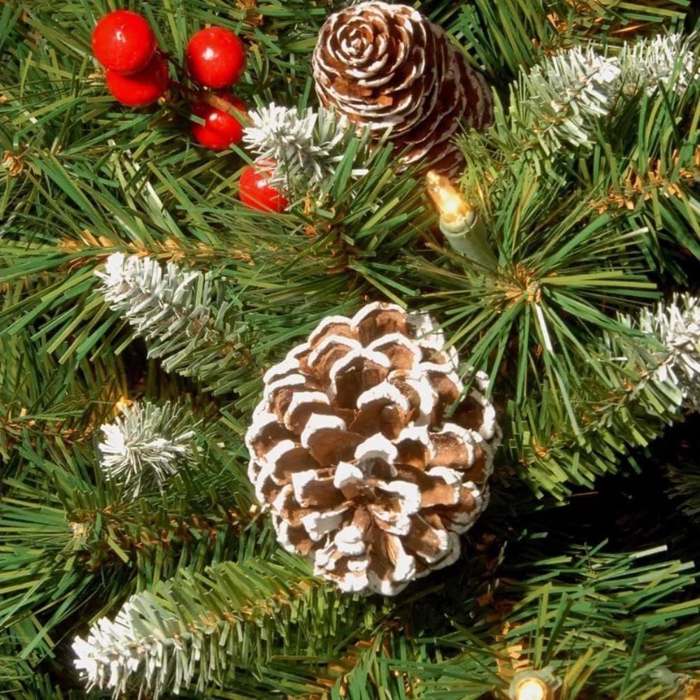 Podświetlany sztuczny wiszący kosz bożonarodzeniowy z szyszkami sosnowymi i jagodami, świąteczna dekoracja świąteczna na werandę, drzwi wejściowe i do domu (zestaw 2 szt.)