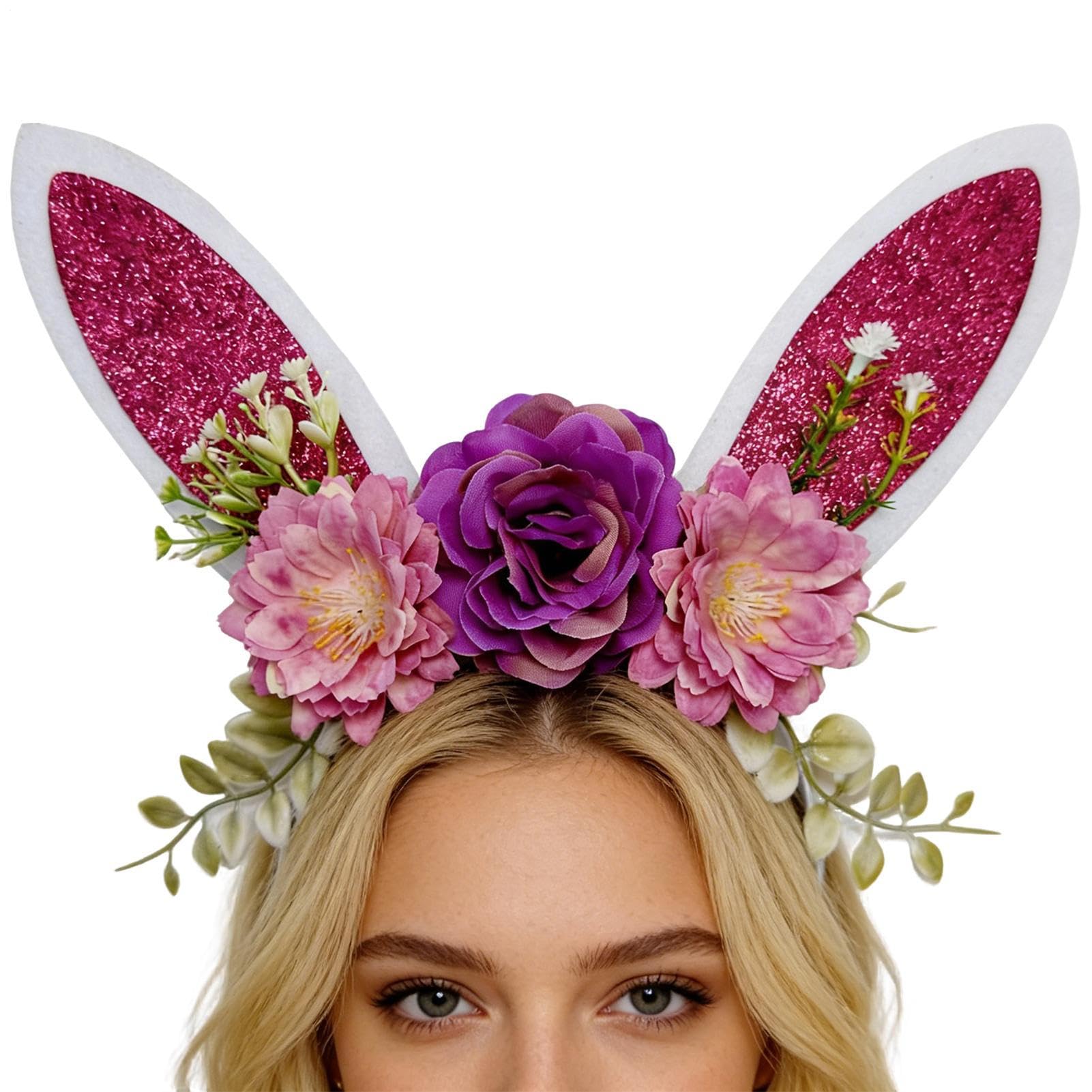 Easter Bunny Ears Headband,Festive Cute Adjustable Cosplay Decoration,Rabbit Ears Decorations Supplies | for Birthday Christmas Party Gatherings Photo Booth