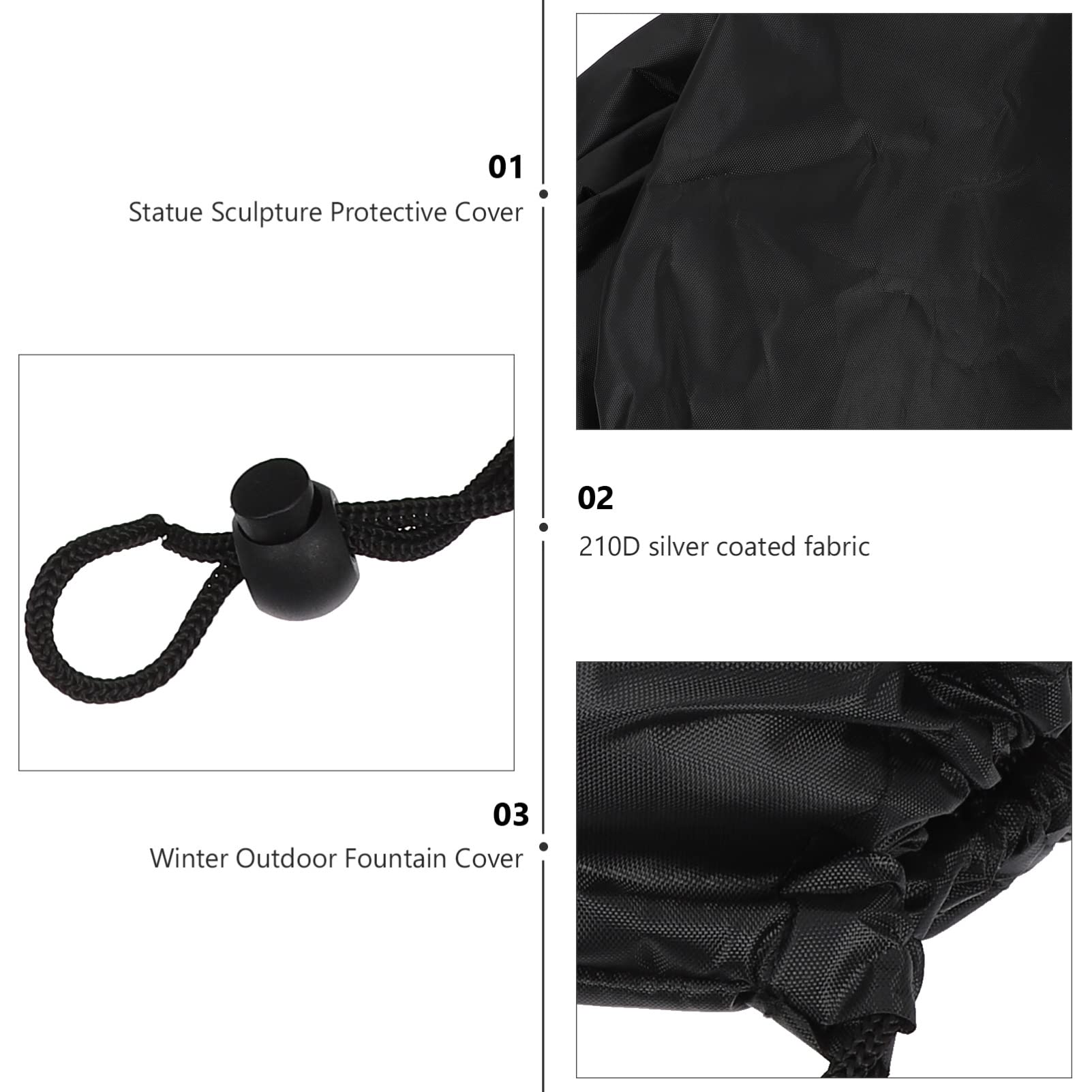 IWOWHERO Sculpture Protector Cover 1 Pc Garden Fountain Cover for Outdoor Drawstrings Weatherproof for Solar Fountain Garden