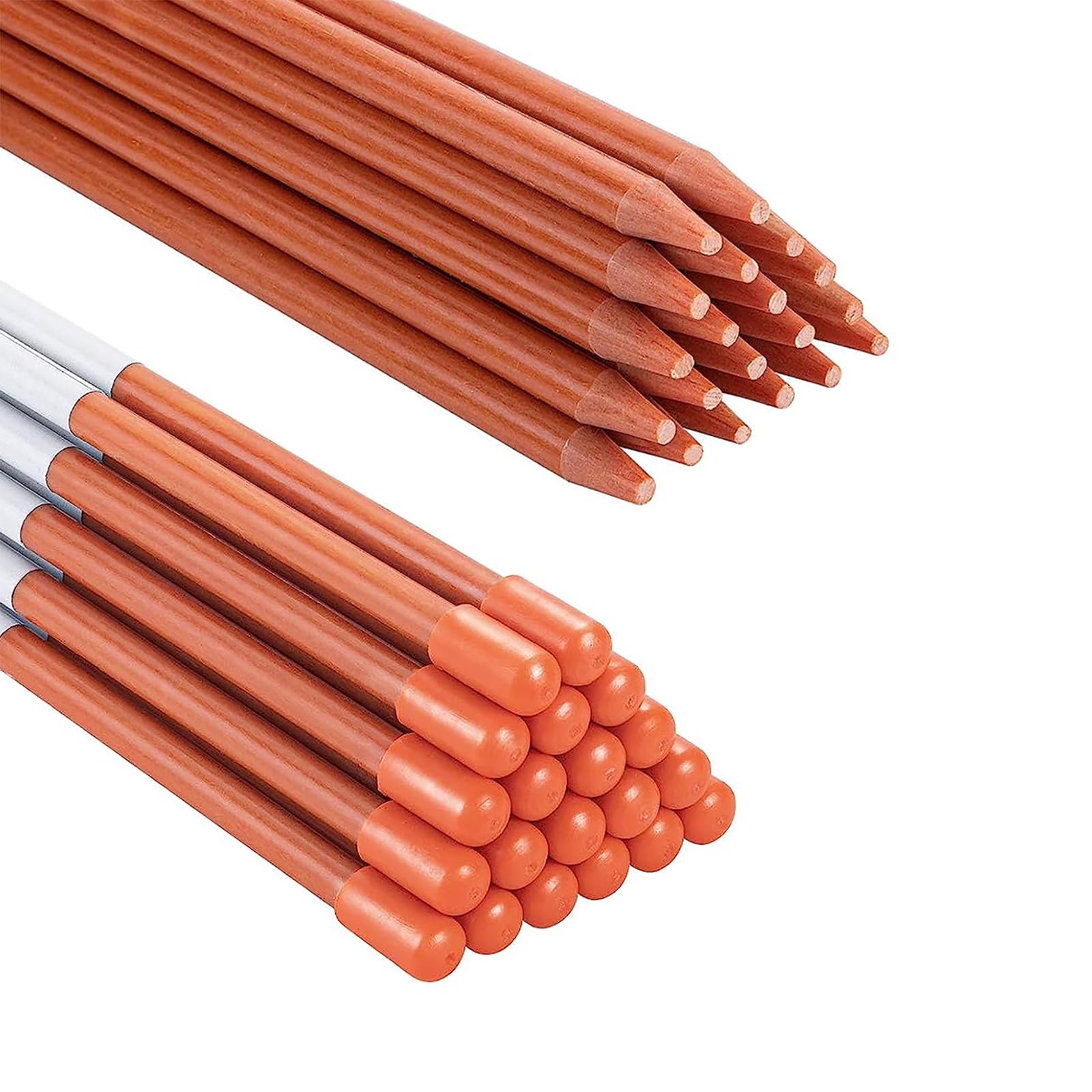 Driveway Markers with Reflective Tape 20 Pcs 48 Inch Solid Fiberglass Pole Snow Stakes for Parking Lots, Walkways, Ski Slopes Road (5/16 Inch Diameter)