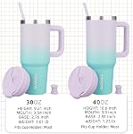 BJPKPK Tumbler with Handle 30 oz Stainless Steel Insulated Tumbler with Lid and Straw for Water Or Ice Coffee,Purplr Green