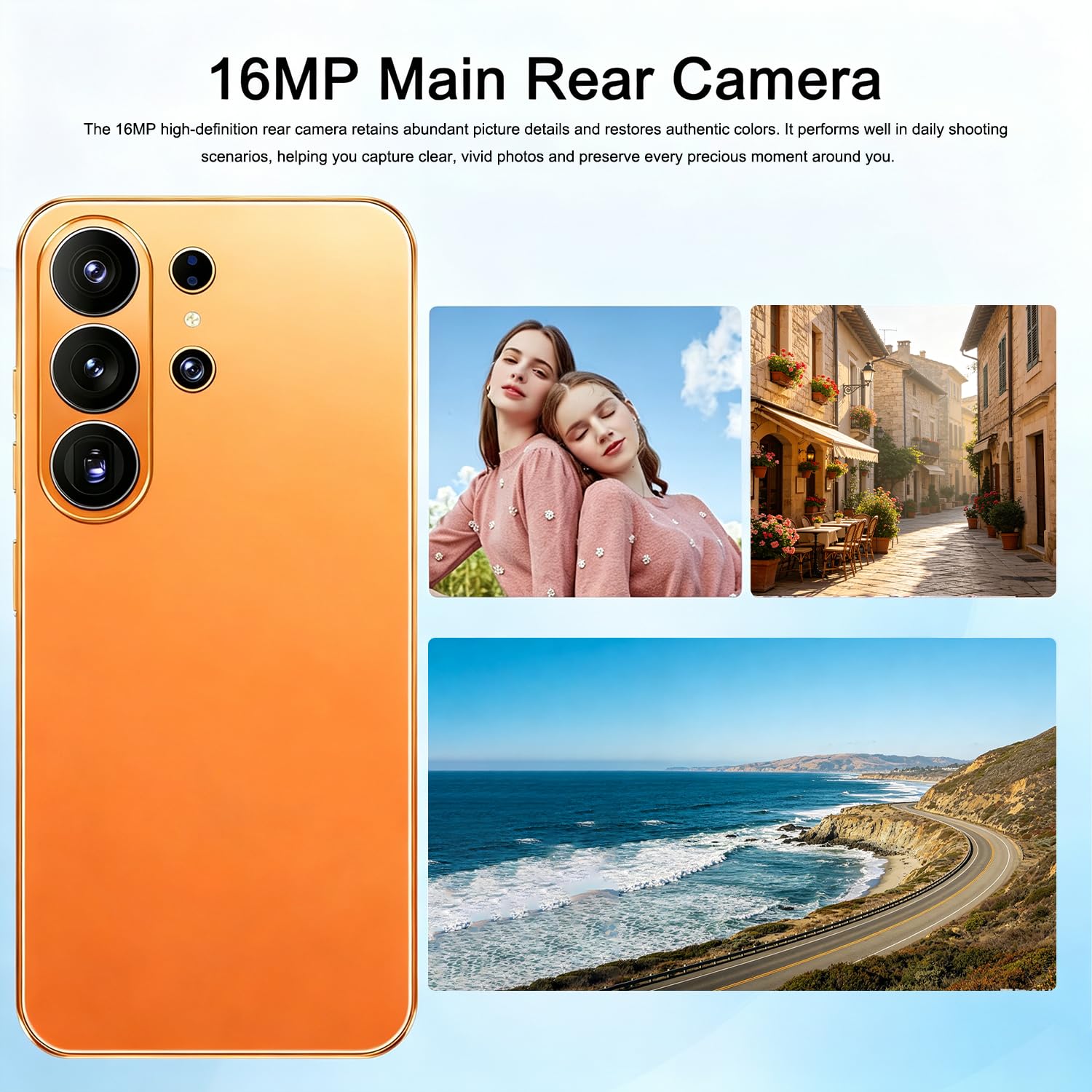 Smartphone 4G débloqué, écran Incell 6,6", 4Go+32Go (256Go Max), caméra 16MP+13MP, Android 12, Double SIM+MicroSD, déverrouillage Facial, Type-C OTG (Black)