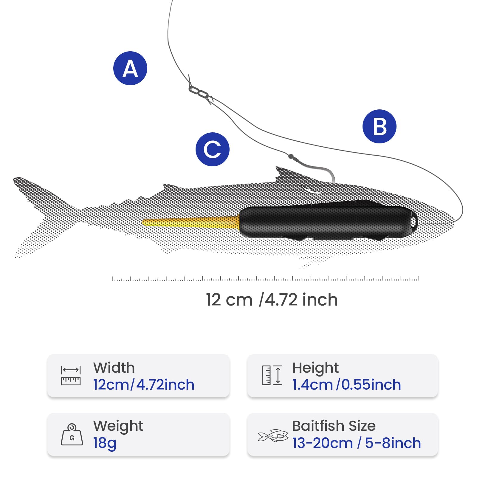KANAMA Smart Bait Mini — Leurre Robotique Électronique Rechargeable, Nage Automatique Et Réactivation d’Appâts Morts, pour Thon, Brochet, Poisson-Chat, Eau Douce Et Salée