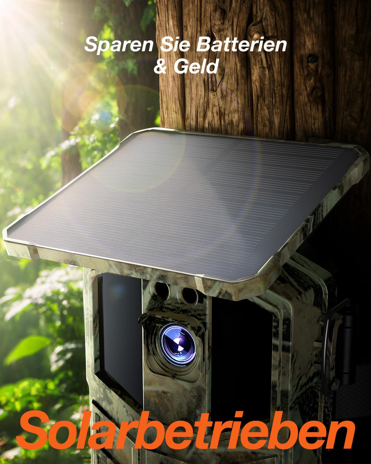 iZEEKER Solar Wildkamera 4K 64MP mit Handyübertragung App, WLAN & Bluetooth Wildtierkamera mit Bewegungsmelder Nachtsicht, Solar Tierkamera mit 5200mAh Akku, IP66, 0.3s Auslösezeit