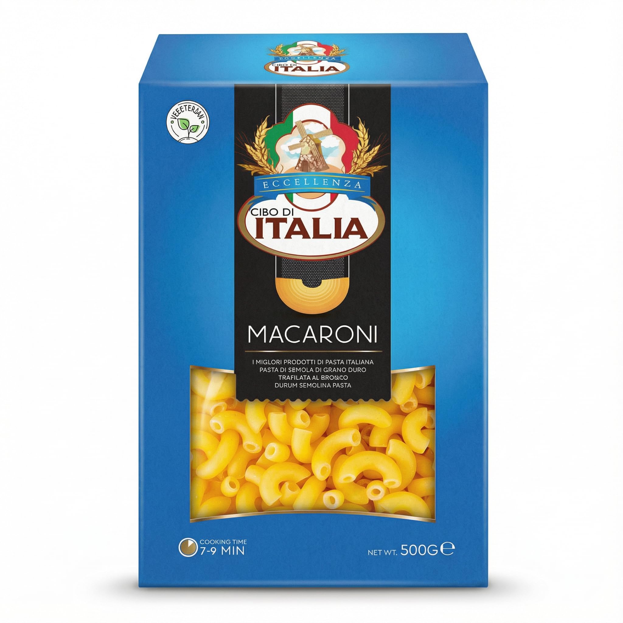 Pasta Macaroni Rigate 500g | Made from 100% High Grade Durum Wheat Semolina | Vegetarian