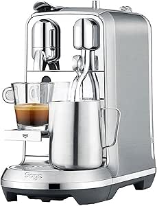 Nespresso Creatista Plus Automatic Pod coffee machine with milk frother wand for Espresso, Cappuccino &amp; Flat White by Sage in Brushed Stainless Steel