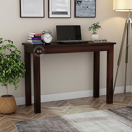 WoodenStreet? Orenzo Sheesham Wood Study Table for Bedroom, Living Room, Office with Spacious Table Top, 1 Year Warranty (Walnut Finish)
