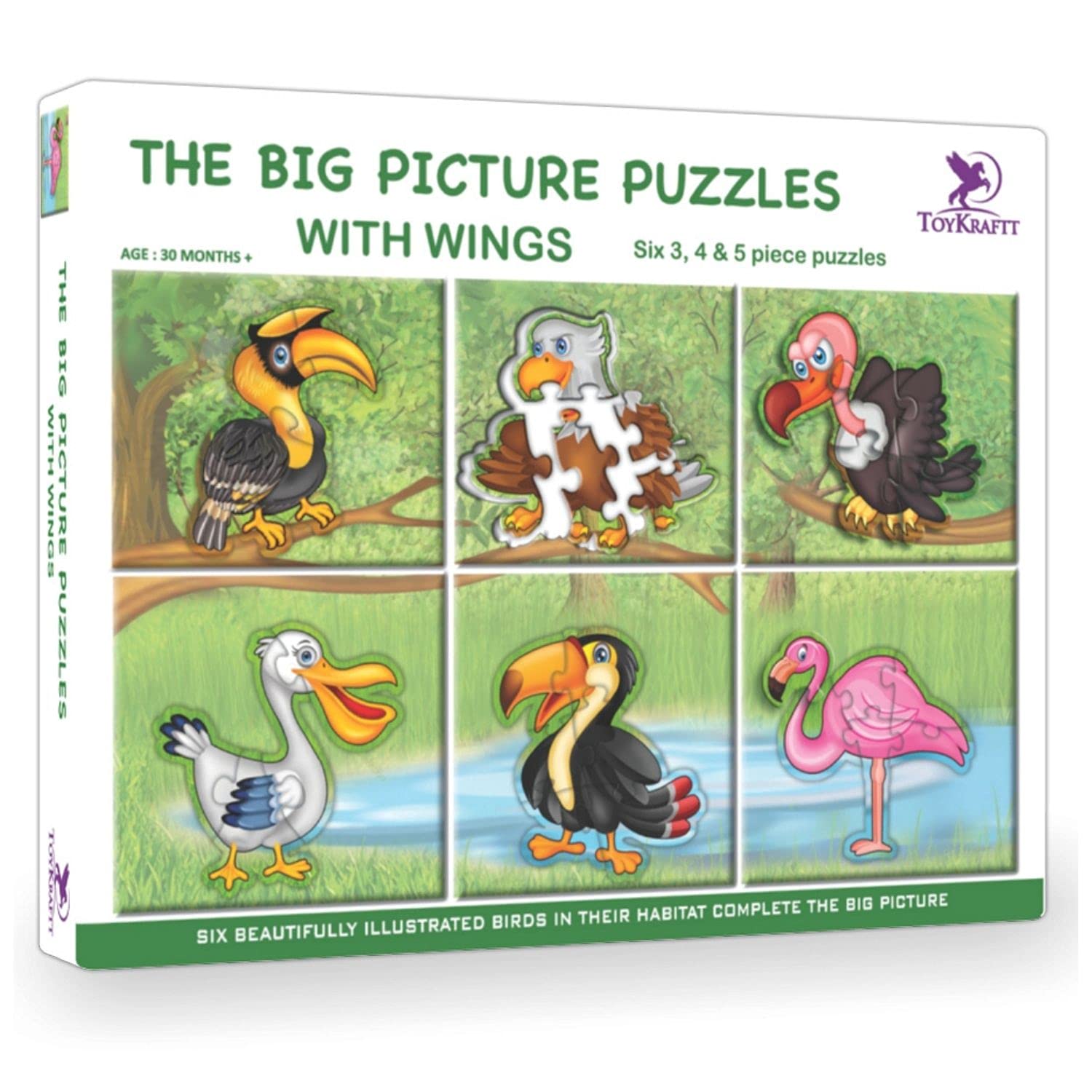 ToyKraftt Big Picture Puzzle - Birds | Puzzles for 3-5 Year Olds | Toddler Puzzles | Picture Picture Puzzles
