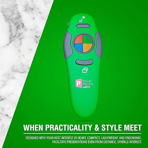 Miniatura 5 de PowerPoint Presentation Clicker, control remoto inalámbrico USB con puntero Lazer, para Microsoft Power Point RF 2.4 GHz (verde)