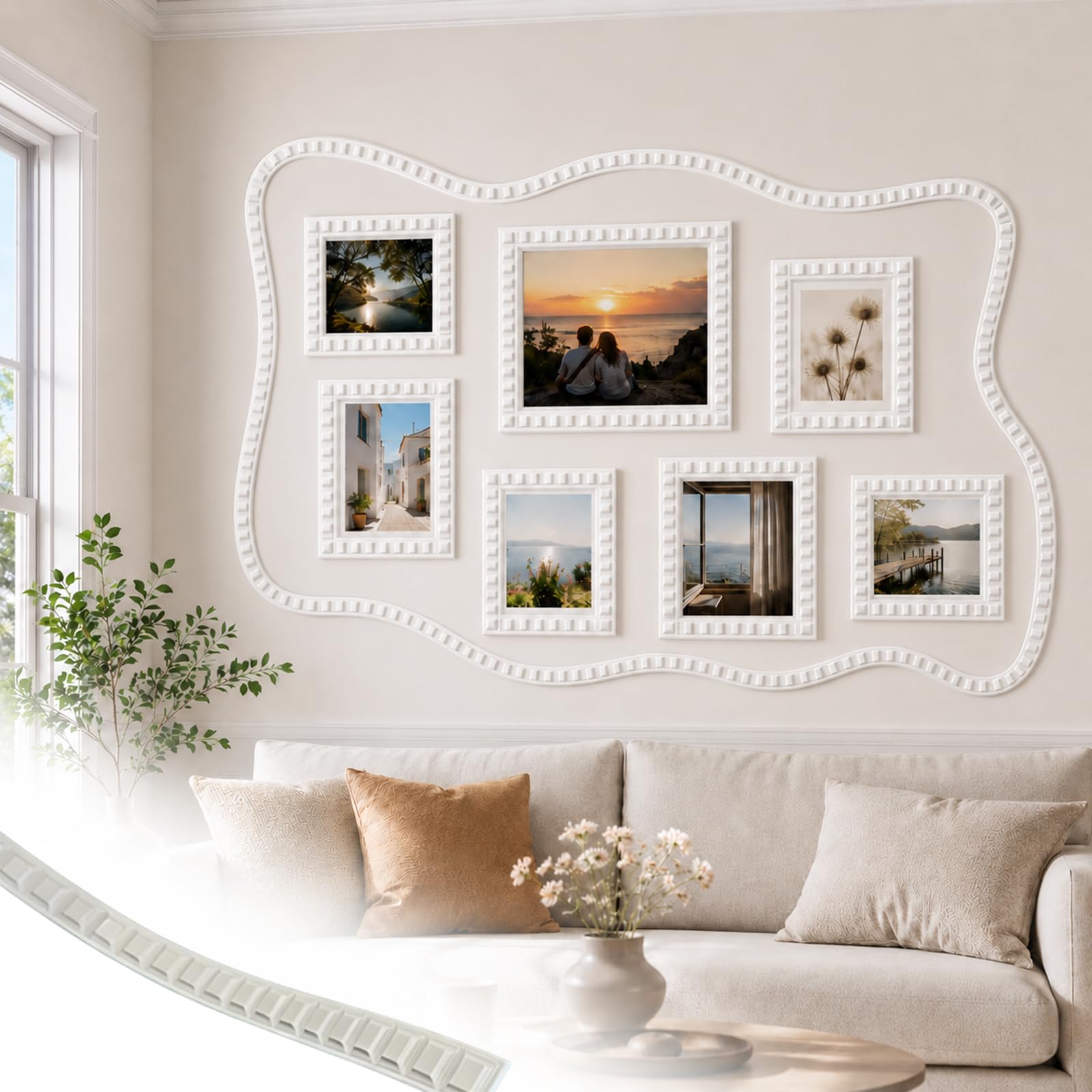 Flexible Molding PVC Ceiling-Wall Decoration Trim DIY for Mirror Edge J,5m