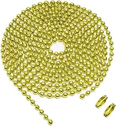 Corrente Cordão De Bolinha Dourada para Ventilador de teto 1 Metro com 2 Engates