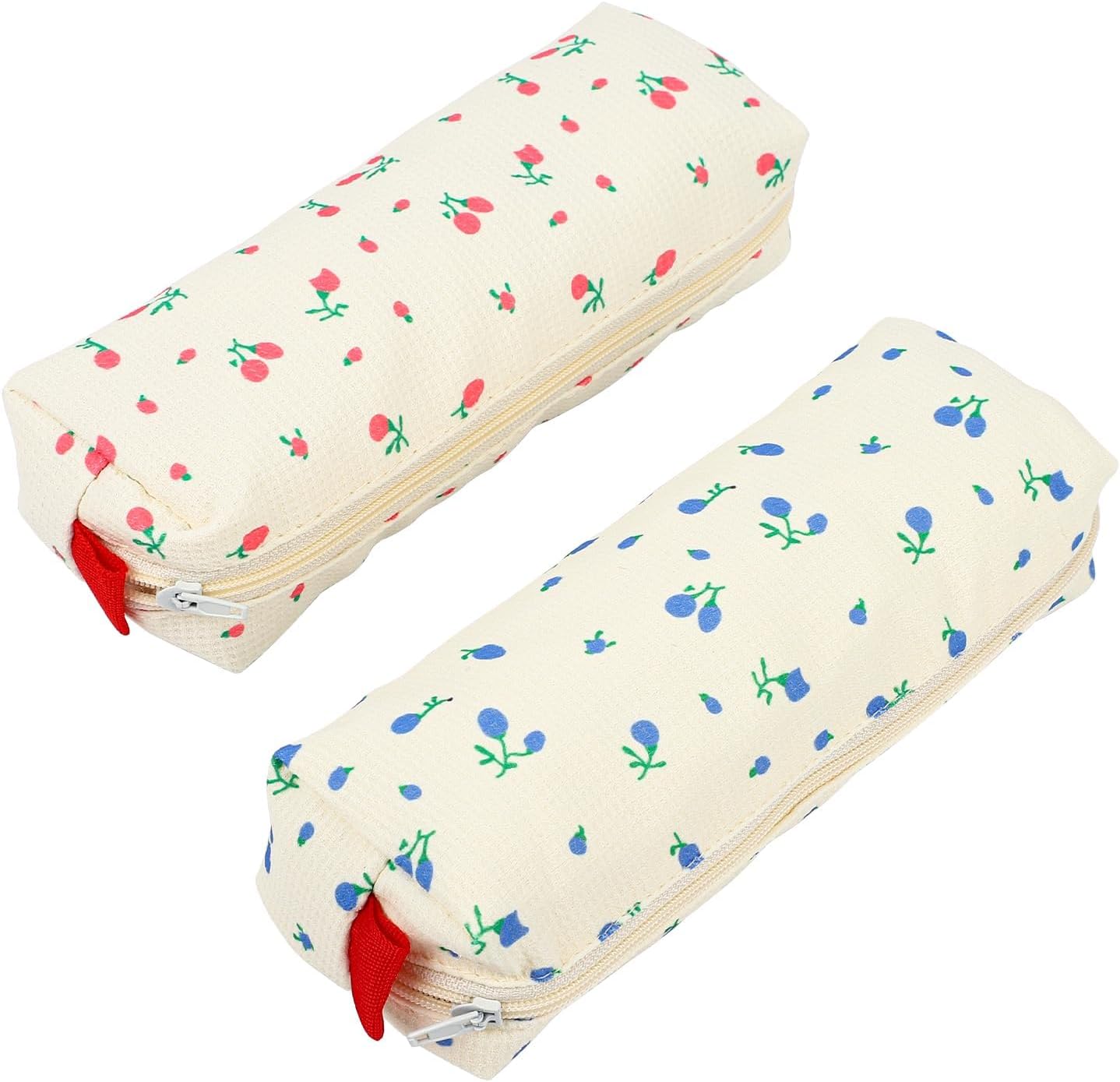 Zouwel Floral Pencil Case Cute Pencil Case for Girls Boys Personalised Pencil Pouch School Stationary Office Supplies Cosmetic Bag Makeup Bag Make up Organizer Pen Case for Teenage Women
