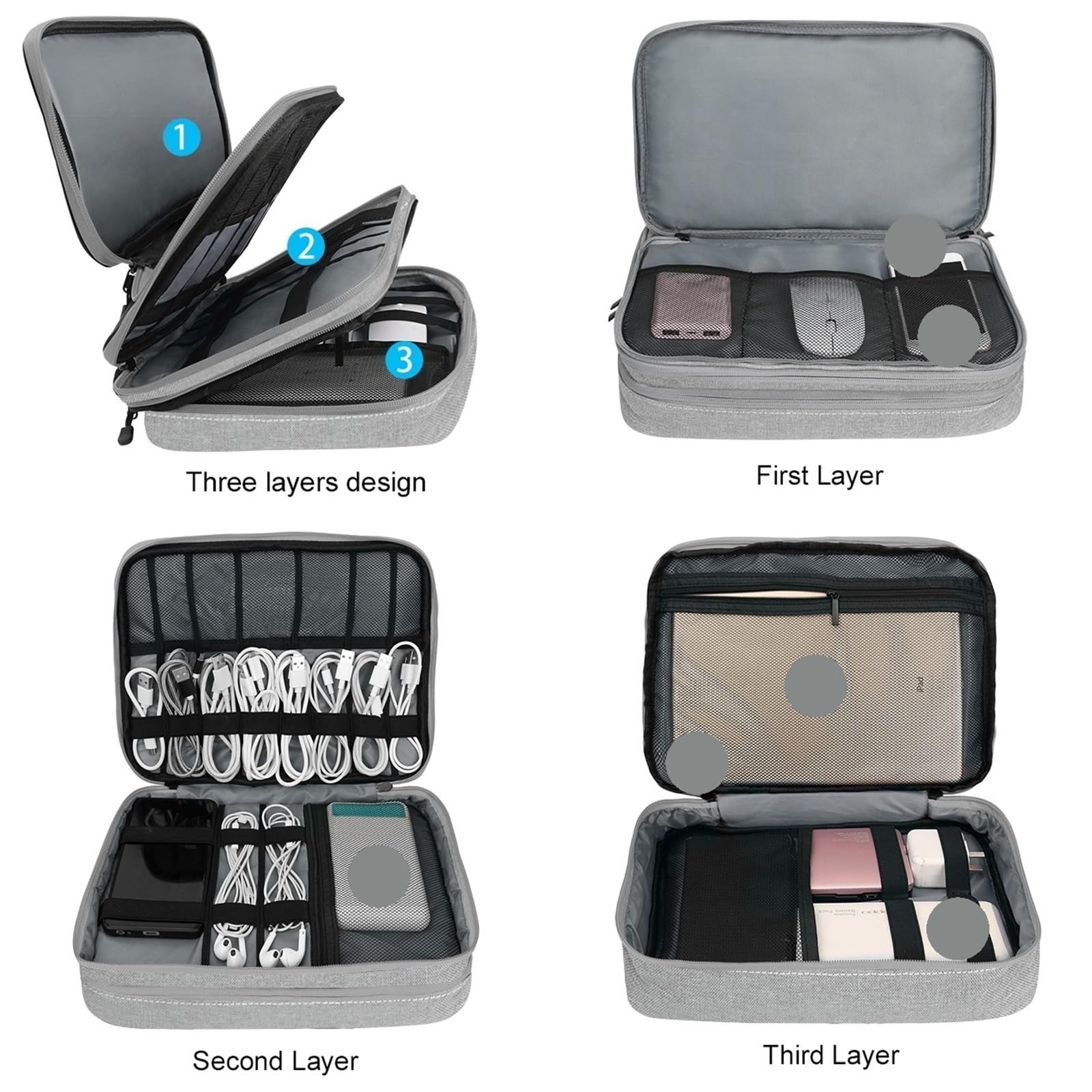 Travel Cable Organizer Bag per caricatore di cavi dati
