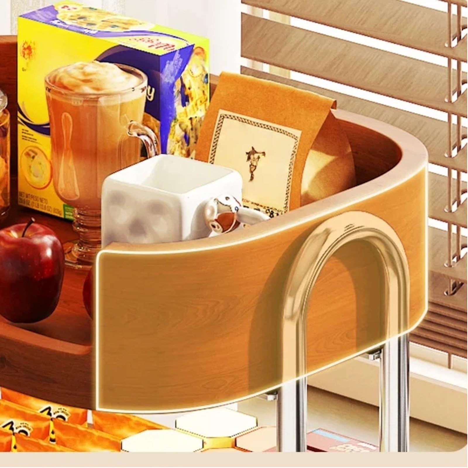 huanglyc-232 Carrito de refrigerios móvil y Mesa Auxiliar, Estante Almacenamiento Frutas Verduras for Cocina rodante Carro Utilitario