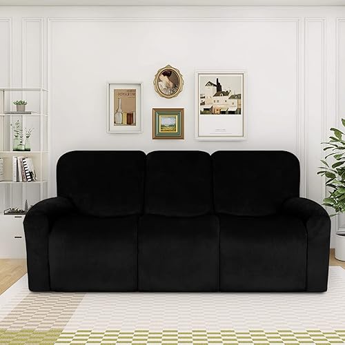 Miniatura 2 de Easy-Going - Juego de 8 fundas de sofá reclinable de terciopelo para sofá reclinable de 3 plazas, fundas de sofá reclinable gruesas, suaves y