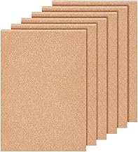 BENECREAT Pack of 6 Cork Plates, 6 mm Thick Sand Brown Cork Board, 30 x 21 cm, Insulated Cork Coasters for Hot Pads in the Kitchen, Coasters and Announcement Backgrounds