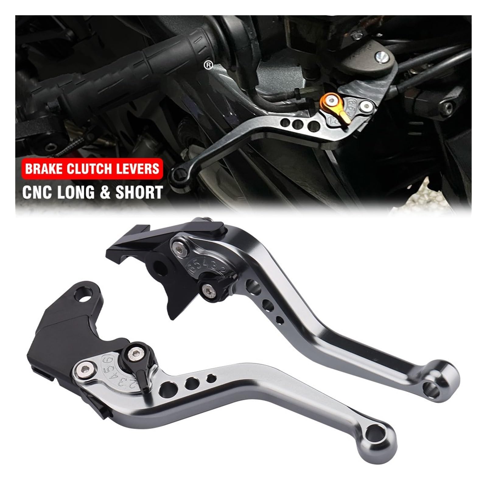 Levier D'embrayage Et Frein Courts Kawasaki ER6-N – Titanium – Neufs Fabriqués En France