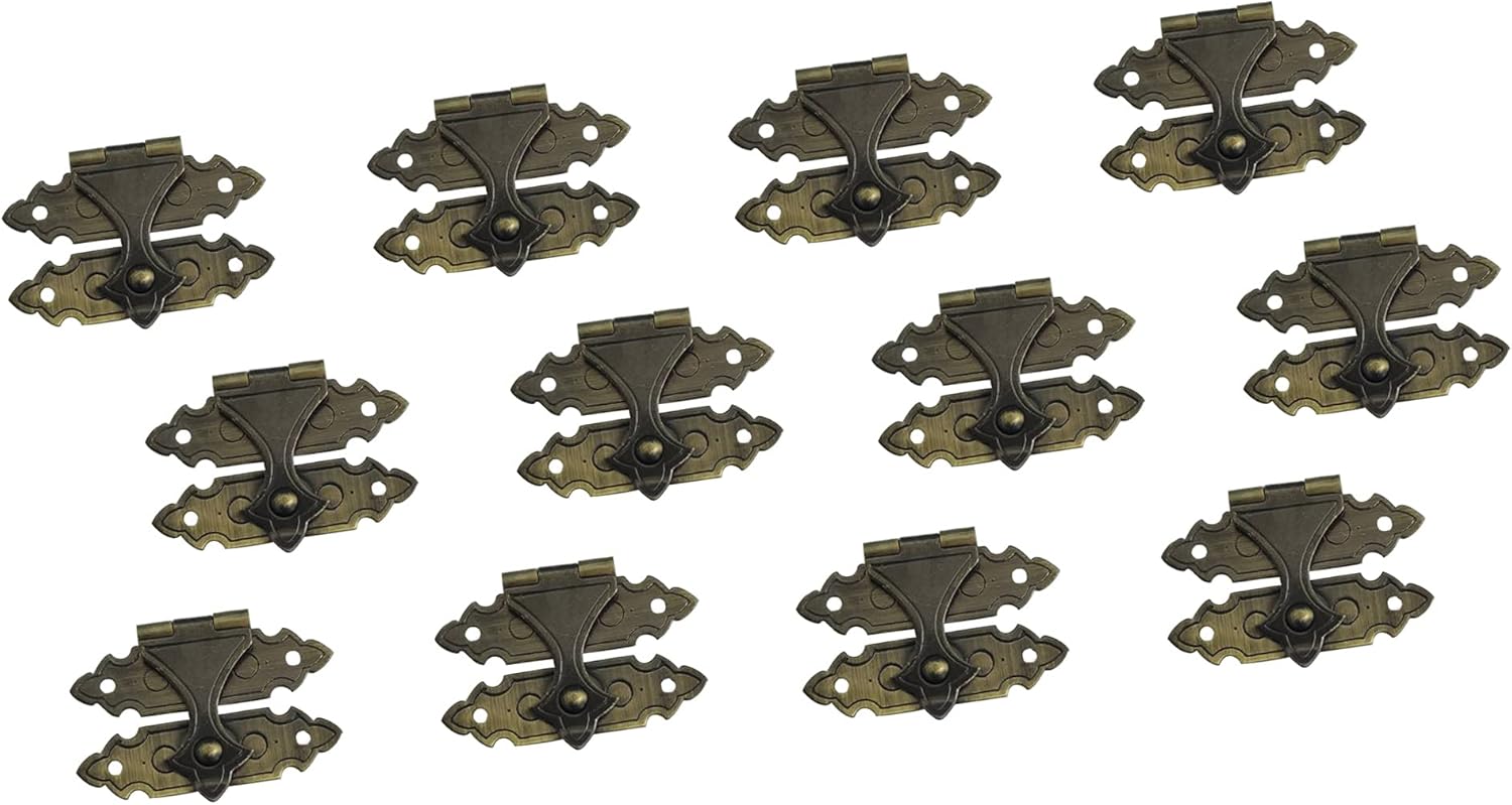 QCAA Solid Brass Jewelry Box Catch Push Button to Release for Jewelry Box, Cigar Box, Nickel, 2 Pack, Made in Taiwan