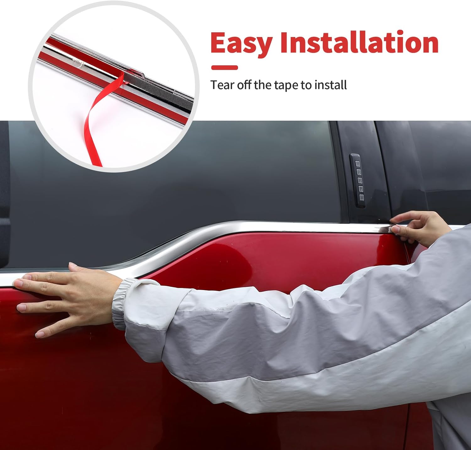 Window Sill Window Molding Cover Compatible with 2015-2020 Ford F150(Chrome,4Pcs)