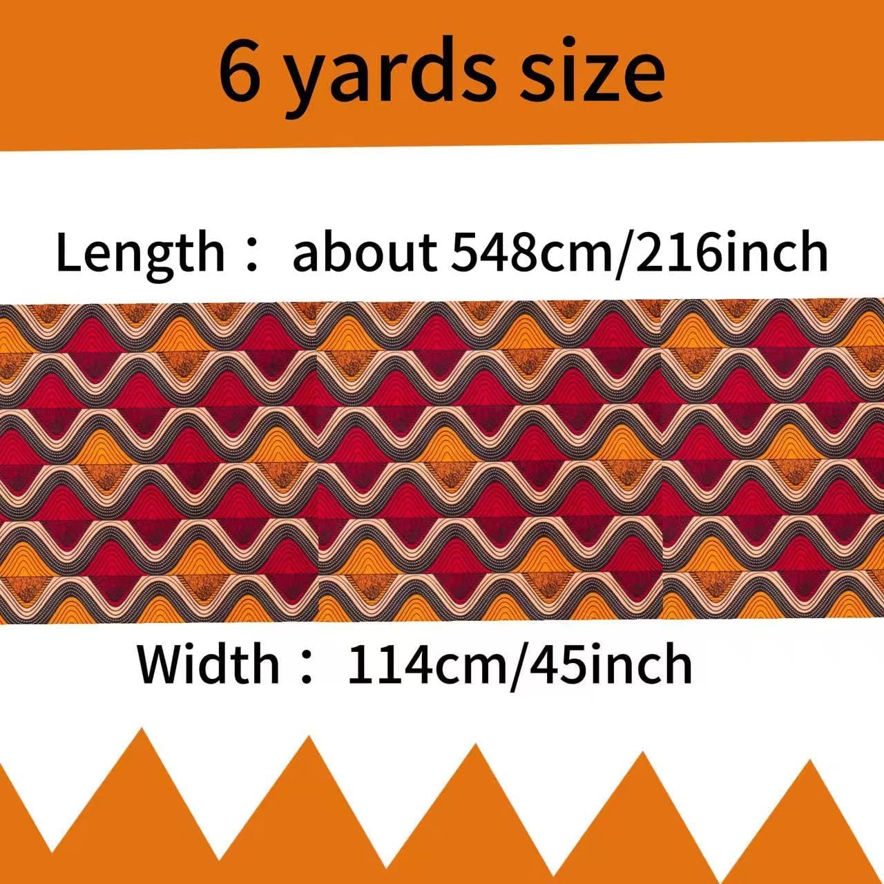 6 Yard African Fabric Printed Wax Cloth African Ankara Fabric for Party Dress (3460)
