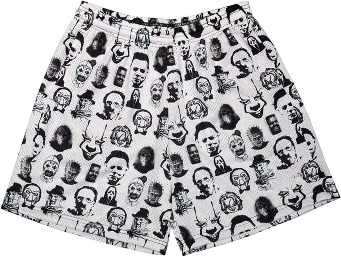 Men's Mesh Basketball Shorts Graphic Print Loose Fit Retro Streetwear Quick Dry Athletic Shorts with Pockets