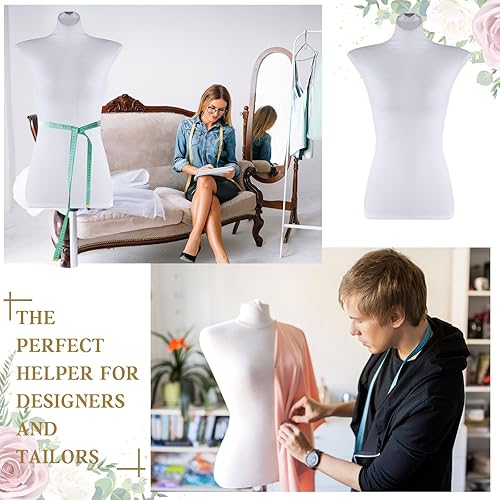 Miniatura 5 de Peryiter Funda de tela para maniquí, 2 piezas, suave y elástica, cubierta de maniquí para la parte superior del cuerpo, para tienda de boutique,