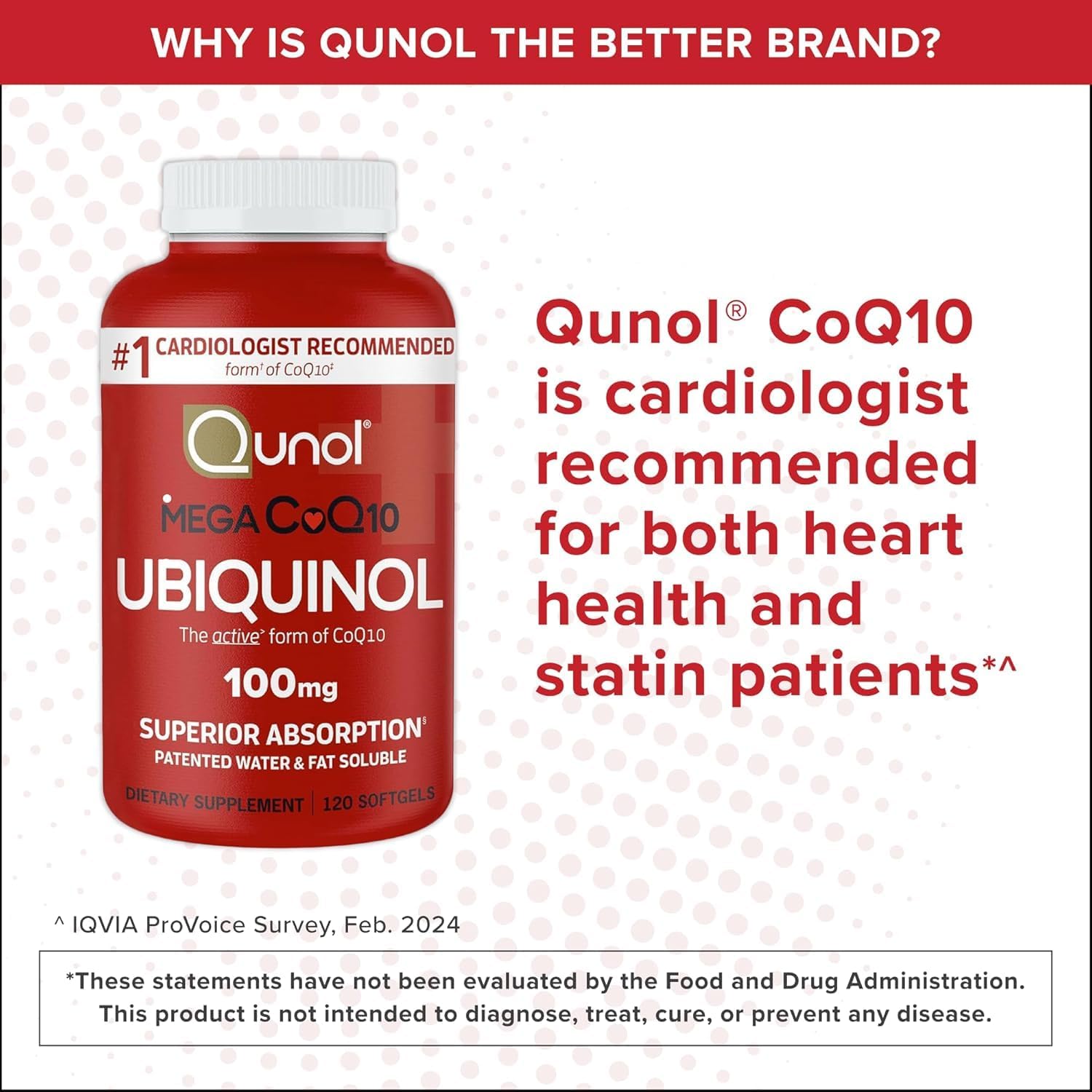 Qunol Mega Ubiquinol CoQ10 100mg, Superior Absorption, Patented Water and Fat Soluble Natural Supplement Form of Coenzyme Q10, Antioxidant for Heart Health, 240 Count Softgels, 120 Count (Pack of 2) thumbnail