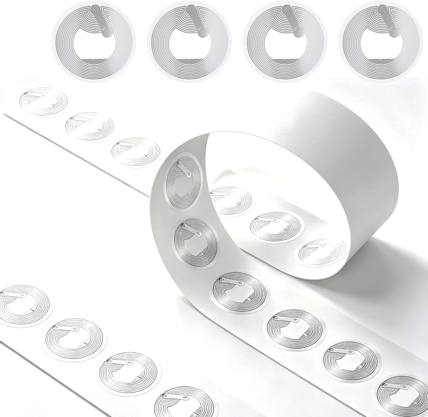 50 Pcs NFC Tags NTAG215 NFC Tag Stickers White Transparent NFC Cards,504 Bytes Memory Rewritable Programmable NFC Tags,Compatible with All NFC Enabled Devices25mm