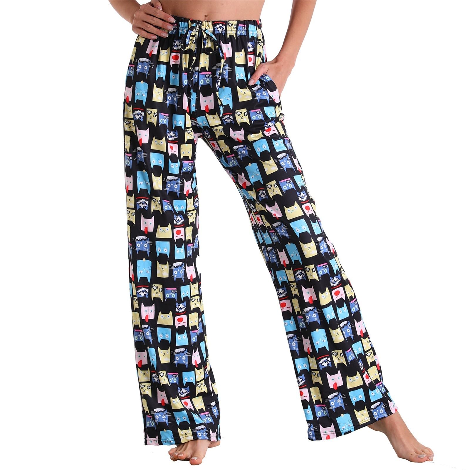 BUKKNYE Women’s Plaid Lounge Pants Comfy Pajama Bottoms Soft Warm Stretch Sleep Pant with Pockets