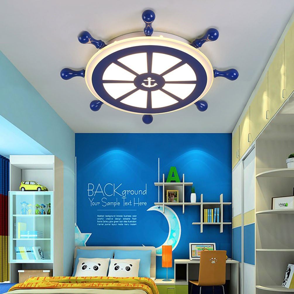 Modern Elegant Ceiling Light Round Rowing Shape Acrylic Shade Ceiling Lamp Cosy Pirates of the Caribbean Remote Control Dimmable 2800 K - 6000 K Diameter 550 mm Interior Light for Children's Room