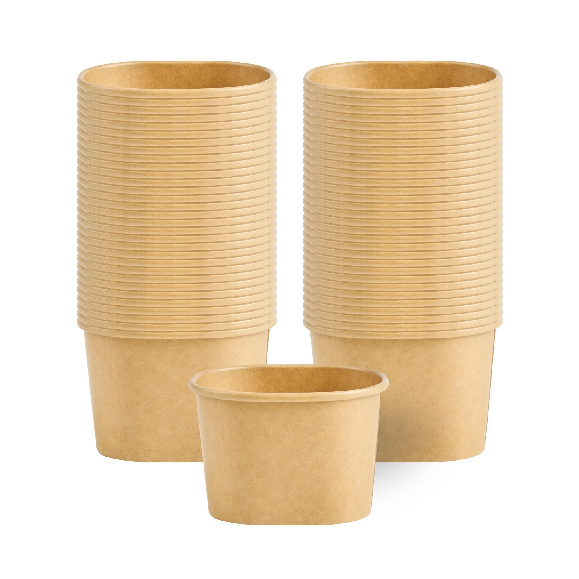Coppetta 4 Ounce Dessert Cups, 200 Greaseproof Ice Cream Cups - Lids Sold Separately, For Hot And Cold Foods, Kraft Paper Yogurt Bowls, Disposable,For Sundaes, Mousse Or Puddings - Restaurantware