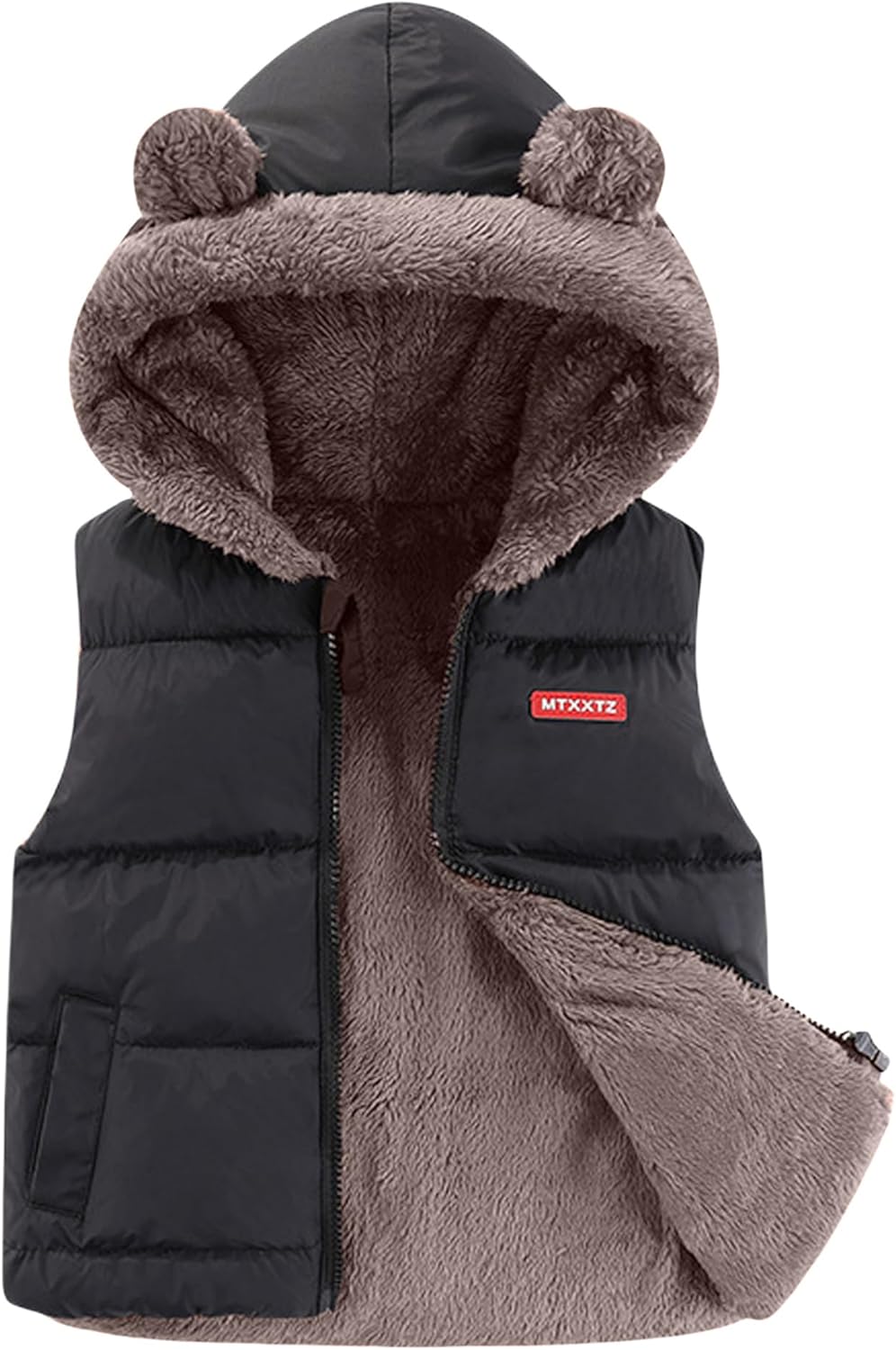 Happy Cherry Boys & Girls Winter Fleece Vest Reversible Hooded Sleeveless Jacket Coat Outerwear with Pockets Happy Cherry Boys & Girls Winter Fleece Vest Reversible Hooded Sleeveless Jacket Coat Outerwear with Pockets