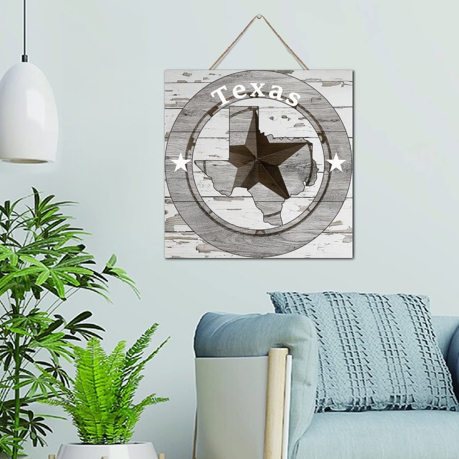Décoration murale Texas Lone Star en bois pour fenêtre et buanderie