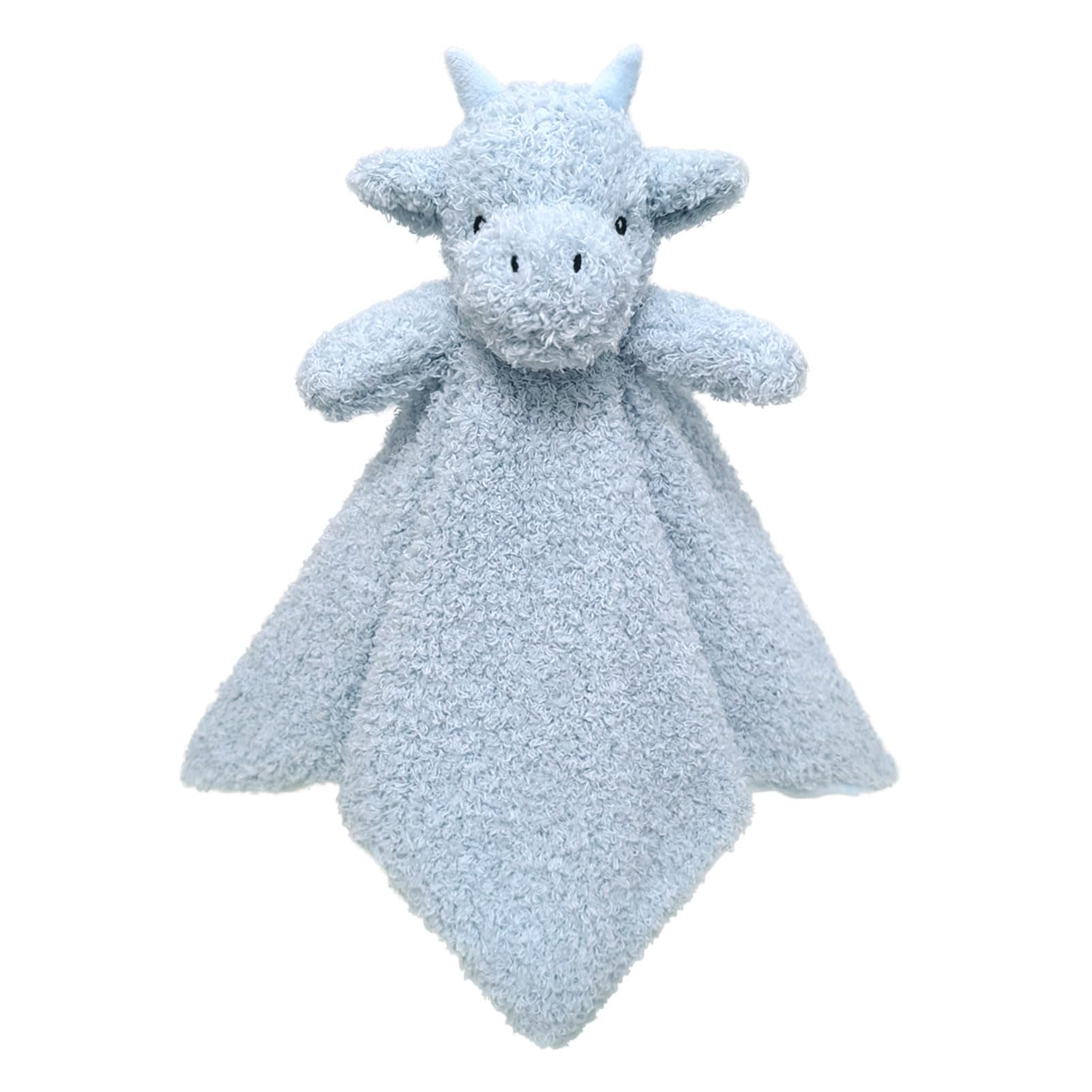 Baby Blue Dragon Soft Stuffed Animal Security Blanket, Plush Dinosaur Character Lovey Blanket, Baby Shower/Nursery Gift, Newborn Infant Toddler Snuggle Blankie for Boys Girls, 14 Inches