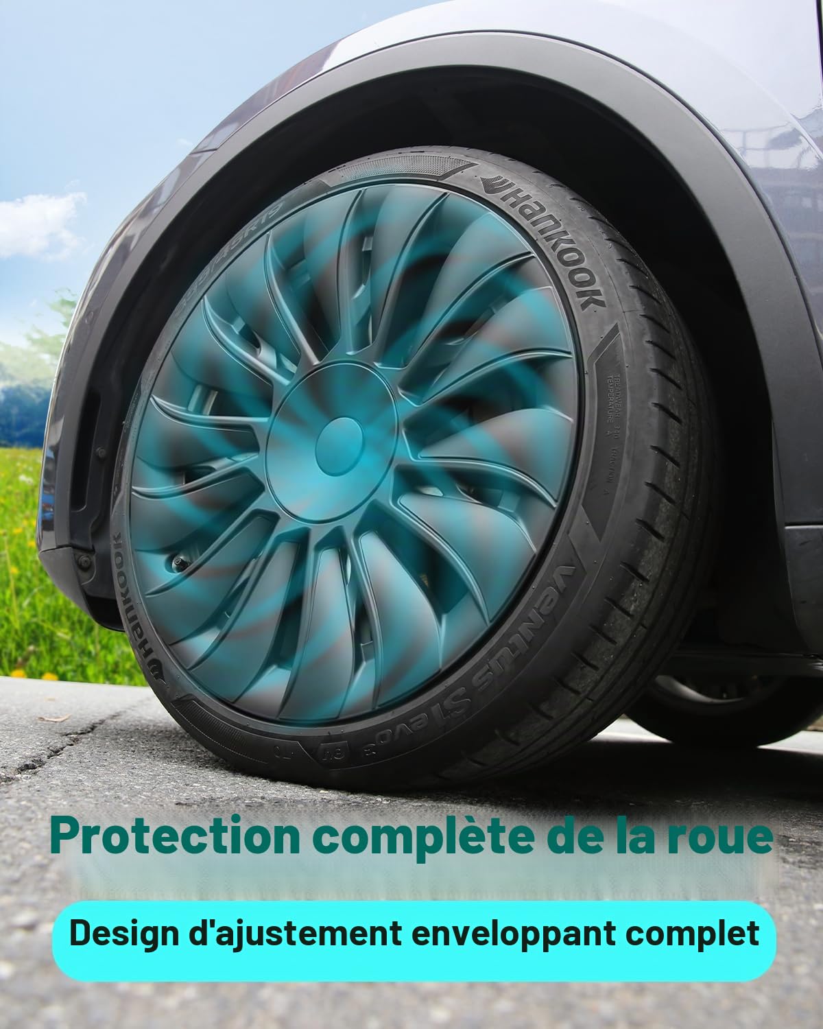 Couvre-moyeux de 19 pouces pour modèle Y, ensemble de 4 protège-moyeux de remplacement, compatibles avec Tesla modèle Y (sans distinction entre gauche et droite)