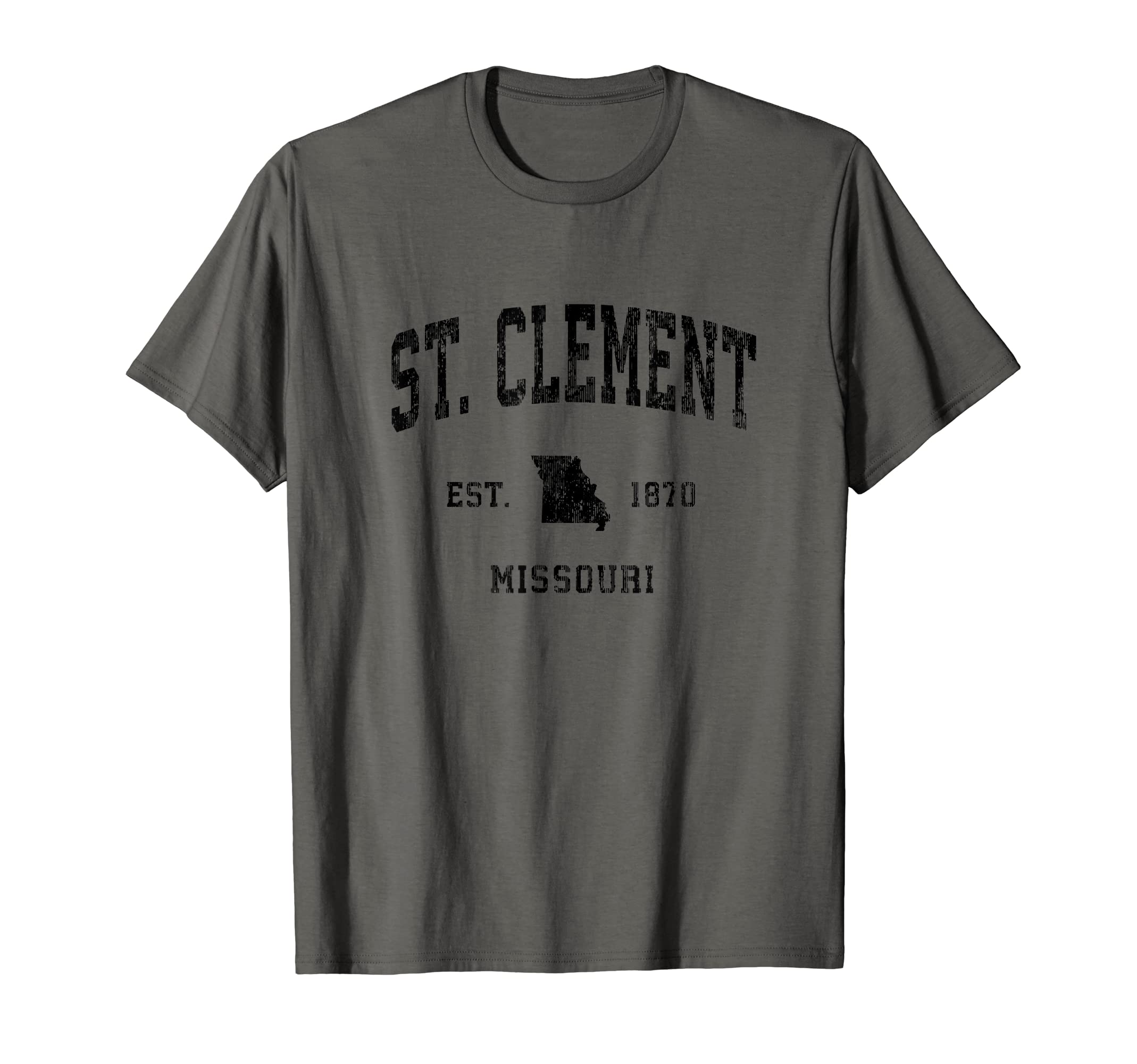 St. Clement Missouri MO Vintage Athletic Black Sports Design T-Shirt