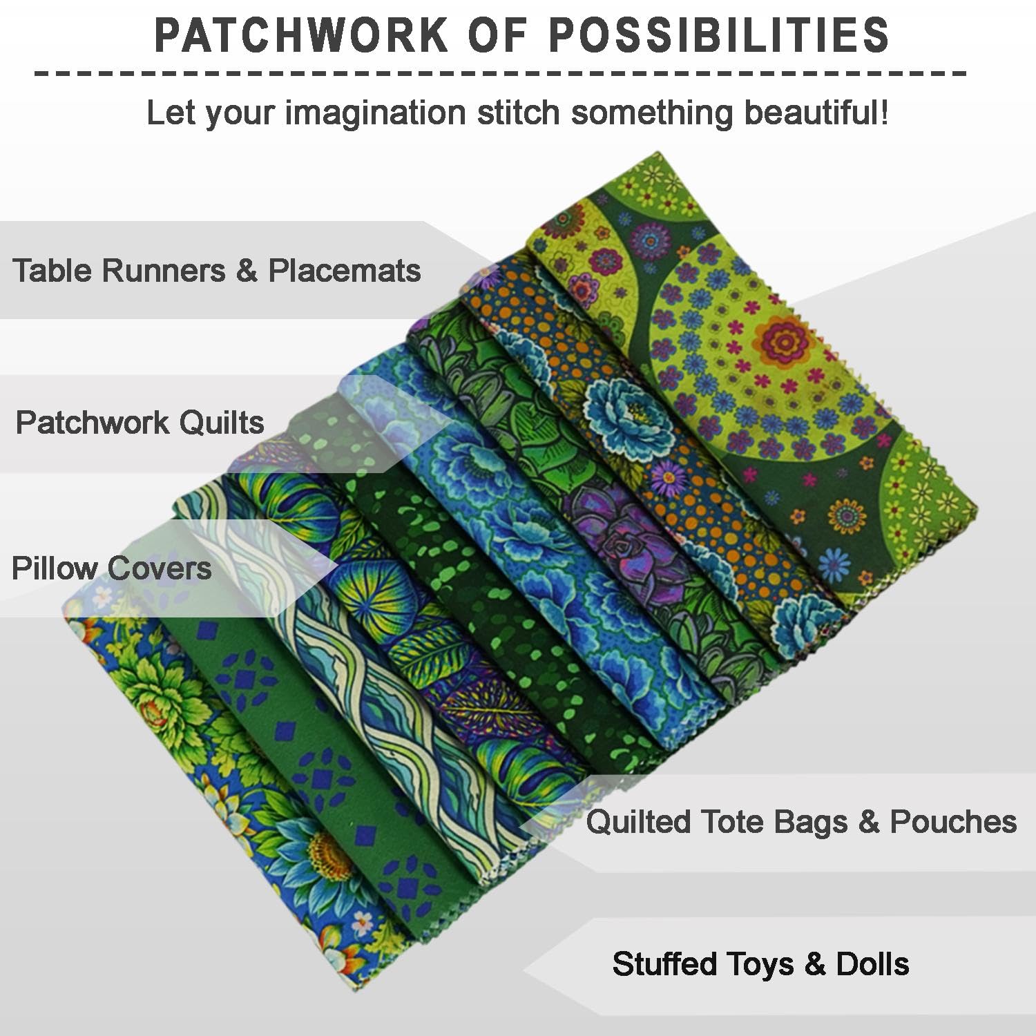 Soimoi 9 Stück Fat Quarter Bundle 100% Baumwollstoff, Patchwork-bedruckter Baumwollstoff für Handwerk, Bastelbedarf, Quilten zum Nähen, 45,7 x 55,9 cm