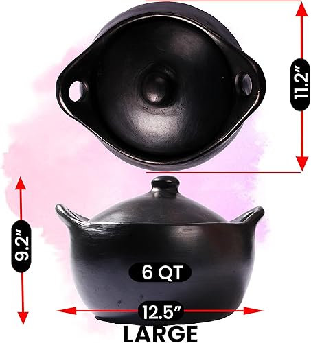 Miniatura 4 de Ancient Cookware Maceta de arcilla Stew Chamba grande de 6 cuartos de galón