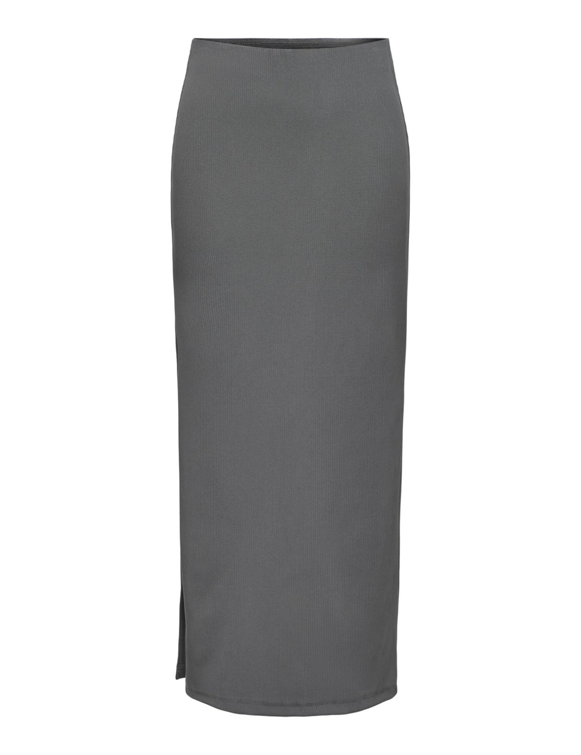 ONLY Women's Onlsally Hw Rib Maxi Slit Skirt PNT, Magnet, L